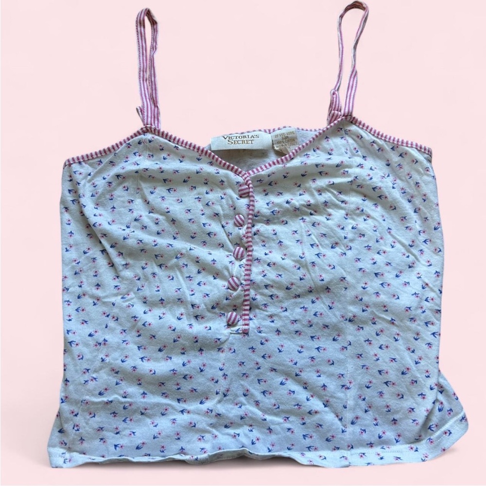 Vintage Victoria's Secret Floral Camisole Square Neck S Multi-Color Tank Top